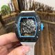 Copy Richard Mille Clear Watch RM055 Carbon Fiber White Rubber Strap Watch (2)_th.jpg